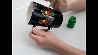 Роспись кружки дотсами. Мастер-класс