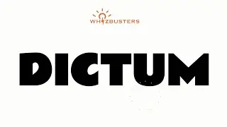 DICTUM (noun) Meaning, Pronunciation and Examples in Sentences | GRE GMAT LSAT SAT ESL TOEIC