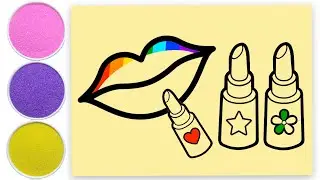 Rainbow Lipsticks Drawing, Sand Painting and Coloring + more videos for kids and children