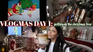 VLOGMAS DAY 1 | a cozy sunday at home, putting up the tree, new wreath, baking + mental breakdown?