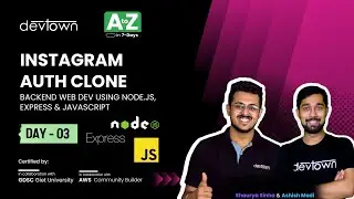 [LIVE] DAY 03 - Instagram auth Clone Backend using Node.JS, Express & JS | COMPLETE in 7 - Days