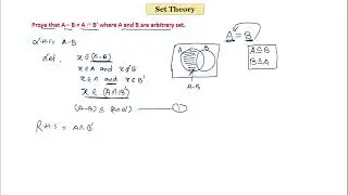 Prove that A – B = A ∩ B’ where A and B are arbitrary set II Discrete Mathematics II