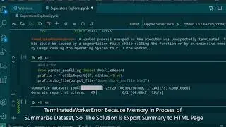 How To Using Pandas Profiling for Summarize Dataset and Handling Error Memory During Load Process