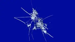 Glass broken blue screen 4k video,window glass broken blue screen video, glass broken