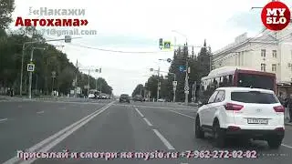 Туляк заснял, как велосипедист-пофигист пересекает проспект Ленина