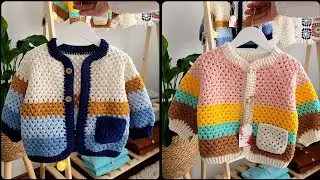 CROP HIRKA , CROCHET CARDİGAN, ÜÇ RENKLİ HIRKA