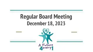 Glen Ellyn District 41 BOE Meeting December 18 2023