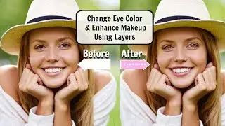 PhotoDirector Change Eye Color Enhance Makeup Using Layers