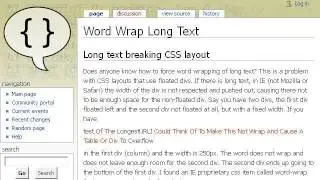 How-To Apply Word Wrap Return On Overflow In A DIV