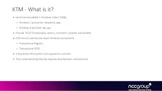Exploitation 4011, Windows Kernel Exploitation: Race Condition + UAF in KTM 04 1 KTM Basics