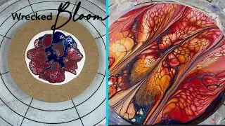 369. Sheleeart Fluid Artist - Wrecked, Red and Gold Bloom