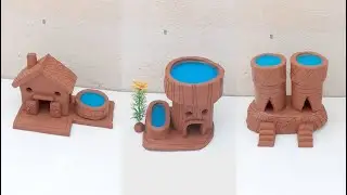How to build clay village house  || DIY miniature clay house