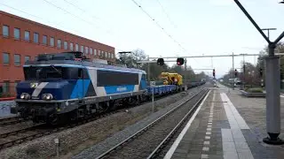 TSC 101003 komt met 2 nieuwe Kirow kranen door Utrecht Overvecht - Goederentrein / Cargotrain