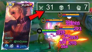 31 KILLS!! SUPER AGGRESSIVE GUSION ABSOLUTE DOMINATION IN HIGH RANK!!🔥