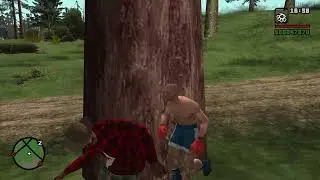 GTA SA - NPC Boxer Annoys Fat CJ After Falling From The SKY!