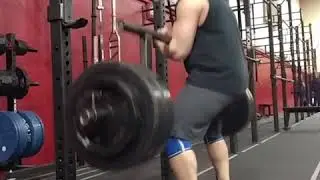 Cambered Bar Zercher Squat (Dead-stop)
