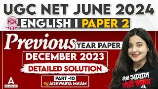 UGC NET English Literature Previous Question Papers With Answers #10 | English By Aishwarya Puri