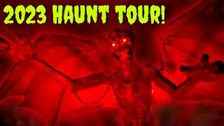 Halloween 2023 Animatronic Display FULL WALKTHROUGH! Towering Props, Jumpscares, & More!