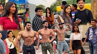 Shirtless Public Reaction in CP with Aadi Nagar 🔥