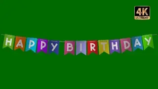 happy birthday garland green screen download video free