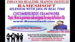 RAMESHSOFT: Cucumber how to generate Step Definitions code snippets By Ramesh Anupati