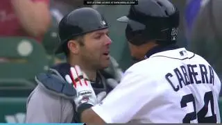 pelea entre miguel cabrera y romine completa