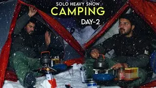 Solo Riverside Camping In Heavy Snow 🌧️ | Stuck In Extreme Cold Weather | Snow Camping In India 