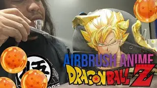 airbrush anime dragon ball son go ku | easy way airbrush multilayers | airbrush helmet basic