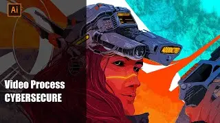 Created Cyberpunk Illustration In Adobe Illustrator Cybersecure Vector