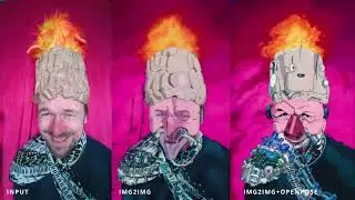 ghibli stylized animation from video - comparison using Stable Diffusion / OpenPose & ControlNet