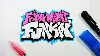 Как нарисовать логотип игры Friday Night Funkin | FNF.