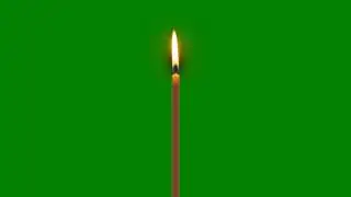Burning Candle Animation Green Screen