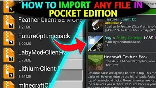 How To Import File In Minecraft Pocket Edition