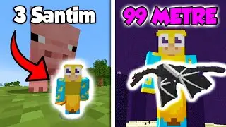 HER SANİYE BÜYÜYEREK MINECRAFT BİTİRMEK!
