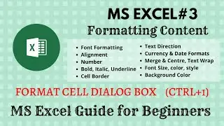 MS Excel # 3 | Content Formatting | Guide for Beginners