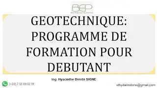 Géotechnique - Programme de formation pour débutant