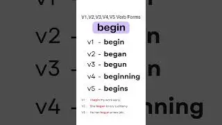 Begin Verb Forms: V1, V2, V3, V4, V5 with Examples! English V1 V2 V3 V4 V5 List 