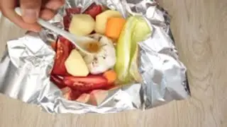 Запечённый ЧЕСНОК с овощами !!