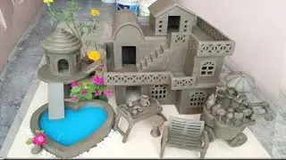 Clay House with Heart Aquarium and Ice Cream Kitchen Cart | Build Miniature House