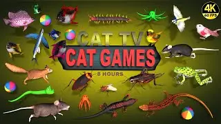 CAT GAMES | CAT TV 4K | Cats' favorite on-screen entertainment with their favorite characters 😸