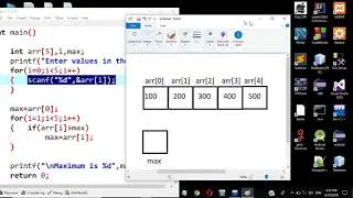 C program to find maximum and minimum value in an array