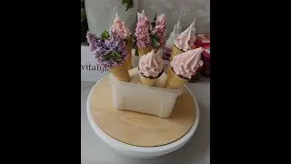 МК 🍓 СИРЕНЬ из ЯБЛОЧНО-КЛУБНИЧНОГО ЗЕФИРА в РОЖКАХ от Виталии @vitalija_cake