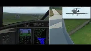 [XP11] - Crosswind landing at Isle of Man - With the HotStart Challenger 650