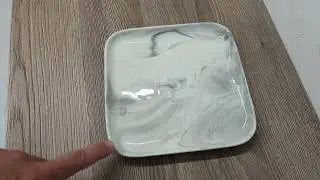 Malacasa Ivy Series Marble Porcelain Dessert Plate 18.5 x 18.5 x 2 cm