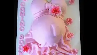 Cake decorating tutorial | how to make a baby shower belly cake | Sugarella Sweets