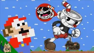 Mario vs the GIANT Cuphead MAZE (Mario Cartoon Animation)