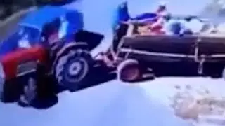 Speeding Car Splits Tractor In Two