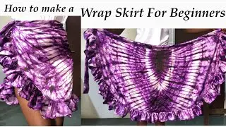 How to make a Simple Wrap skirt with Frills Hem for beginners