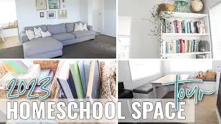 2023 HOMESCHOOL SPACE TOUR | Open plan homeschool and living space