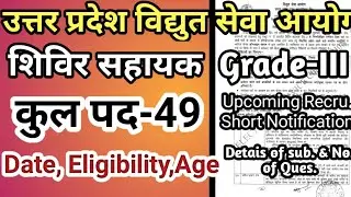 UPPCL Cam Assistant GradeIII Recruitment Online Form 2021 Short Notification about|